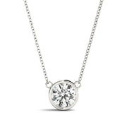 18K White Gold 1 ct tw Solitaire Diamond Pendant