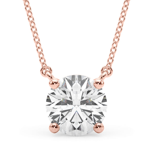 14K Rose Gold 1 ct tw Solitaire Diamond Pendant