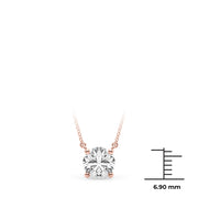 18K Rose Gold 1 ct tw Solitaire Diamond Pendant