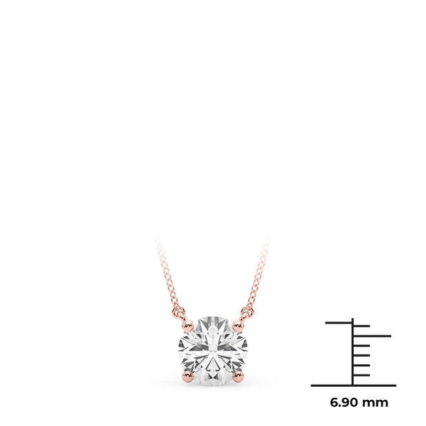 18K Rose Gold 1 ct tw Solitaire Diamond Pendant