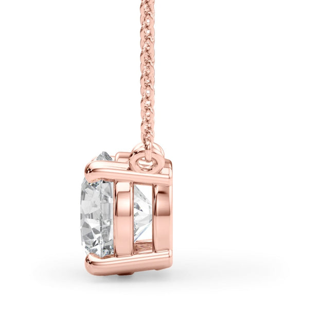 14K Rose Gold 1 ct tw Solitaire Diamond Pendant