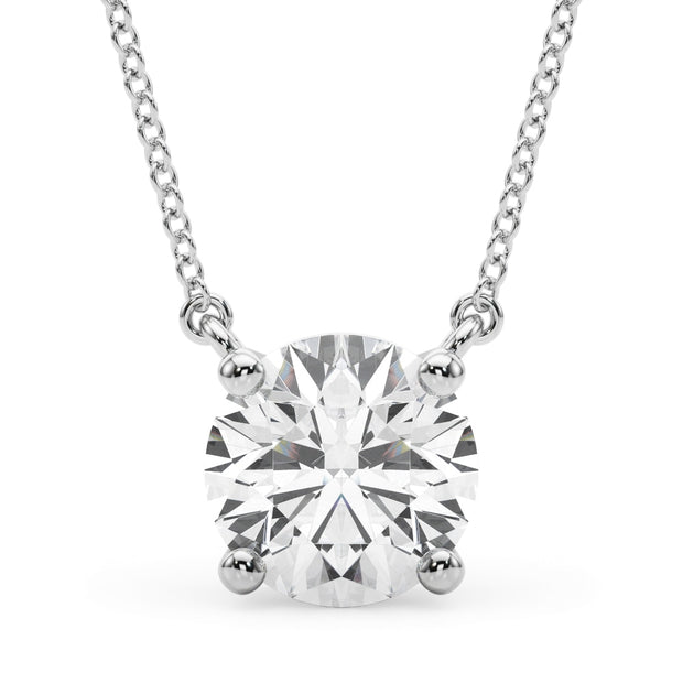 14K White Gold 1 ct tw Solitaire Diamond Pendant