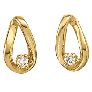 18K White Gold 1/20 ct tw All Studs & Stud Mounts Diamond Earring