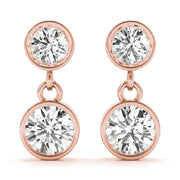 18K Rose Gold 1/4 ct tw All Studs & Stud Mounts Diamond Earring