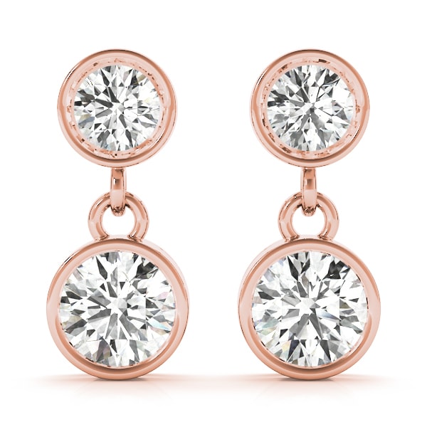 18K Rose Gold 1/4 ct tw All Studs & Stud Mounts Diamond Earring