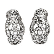 14K White Gold 1/4 ct tw J-Hoops Diamond Earring