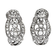 14K White Gold 1/4 ct tw J-Hoops Diamond Earring