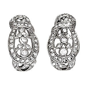 14K White Gold 1/4 ct tw J-Hoops Diamond Earring