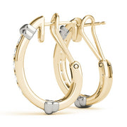 14K Yellow Gold 1/2 ct tw J-Hoops Diamond Earring