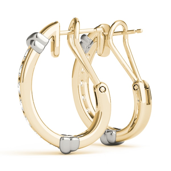 14K Yellow Gold 1/2 ct tw J-Hoops Diamond Earring