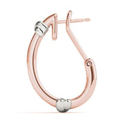14K Rose Gold 1/2 ct tw J-Hoops Diamond Earring