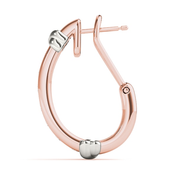 14K Rose Gold 1/2 ct tw J-Hoops Diamond Earring
