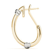 14K Yellow Gold 1/2 ct tw J-Hoops Diamond Earring