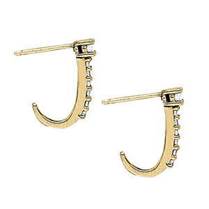 Platinum 1/2 ct tw J-Hoops Diamond Earring