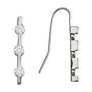 14K White Gold 1/2 ct tw Three Stone Diamond Earring