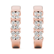 18K Rose Gold 1/4 ct tw J-Hoops Diamond Earring