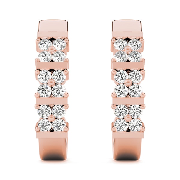 18K Rose Gold 1/4 ct tw J-Hoops Diamond Earring