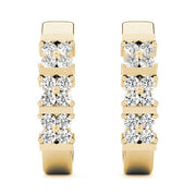 18K Yellow Gold 1/4 ct tw J-Hoops Diamond Earring