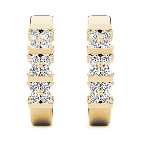 18K Yellow Gold 1/4 ct tw J-Hoops Diamond Earring