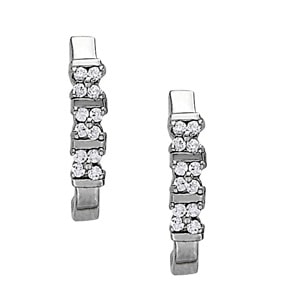 18K White Gold 1/4 ct tw J-Hoops Diamond Earring