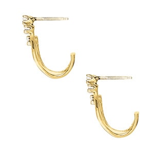Platinum 1/15 ct tw Three Stone Diamond Earring