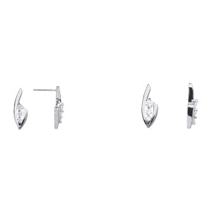 Platinum 1/4 ct tw Three Stone Diamond Earring