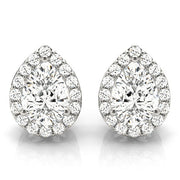 18K White Gold 1/2 ct tw Halo Diamond Earring