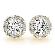 18K Yellow Gold 1/3 ct tw Halo Diamond Earring