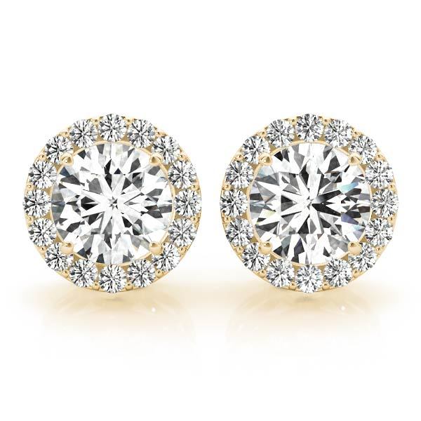 18K Yellow Gold 1/3 ct tw Halo Diamond Earring
