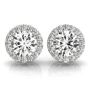 14K White Gold 1/3 ct tw Halo Diamond Earring