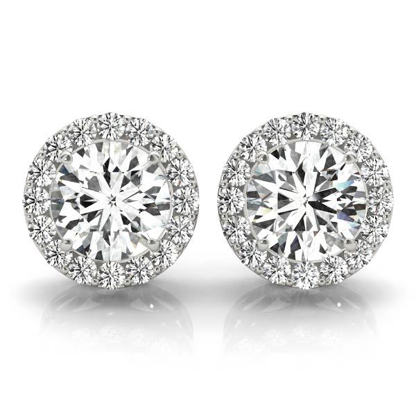 Platinum 1/3 ct tw Halo Diamond Earring
