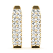 14K Yellow Gold 1 ct tw J-Hoops Diamond Earring