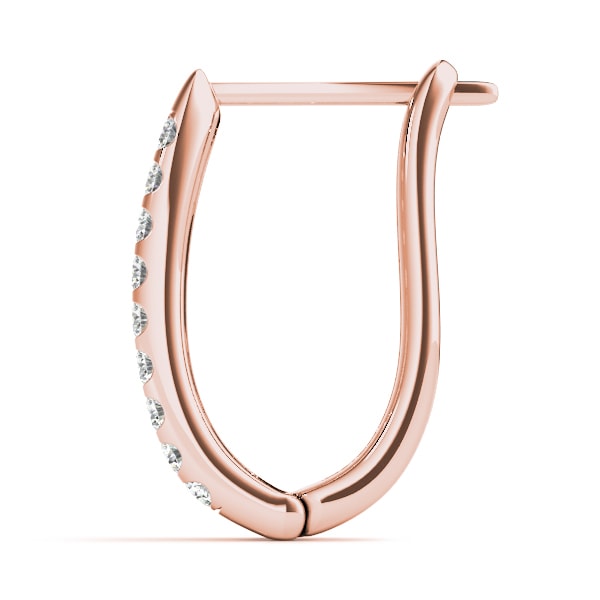 18K Rose Gold 1 ct tw J-Hoops Diamond Earring