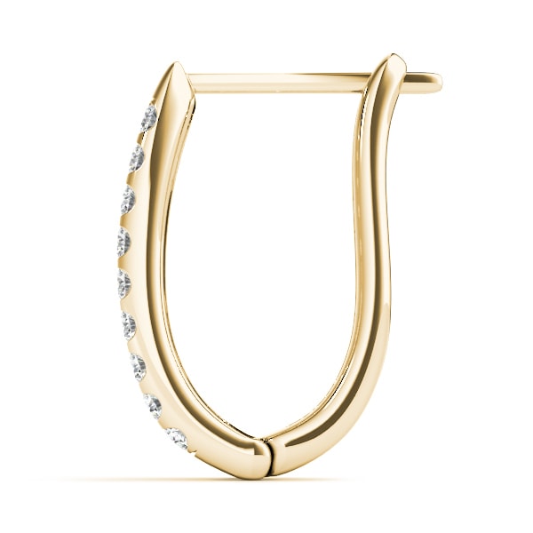 18K Yellow Gold 1 ct tw J-Hoops Diamond Earring