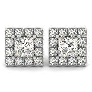 Platinum 1 ct tw Halo Diamond Earring