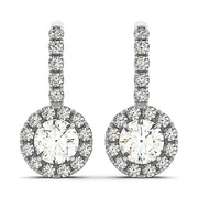 Platinum 1 ct tw Halo Diamond Earring