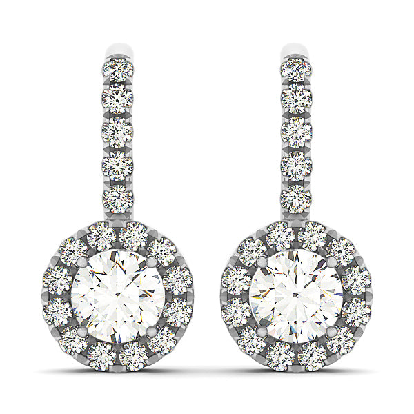 Platinum 1 ct tw Halo Diamond Earring
