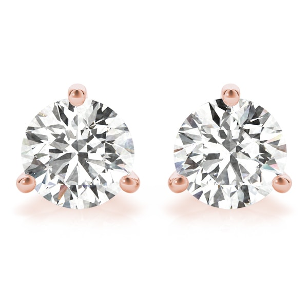 18K Rose Gold 1/2 ct tw All Studs & Stud Mounts Diamond Earring