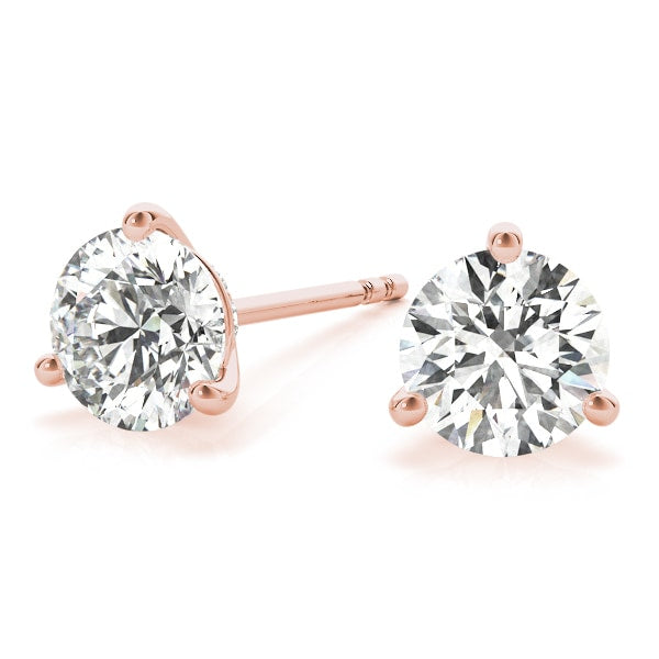 18K Rose Gold 1/2 ct tw All Studs & Stud Mounts Diamond Earring