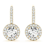 14K Yellow Gold 1 1/5 ct tw Halo Diamond Earring