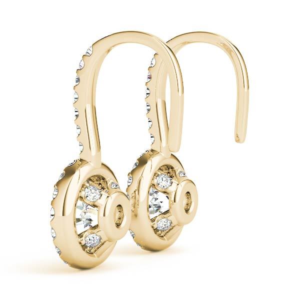 14K Yellow Gold 1 1/5 ct tw Halo Diamond Earring