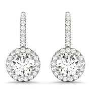 18K White Gold 1 1/5 ct tw Halo Diamond Earring
