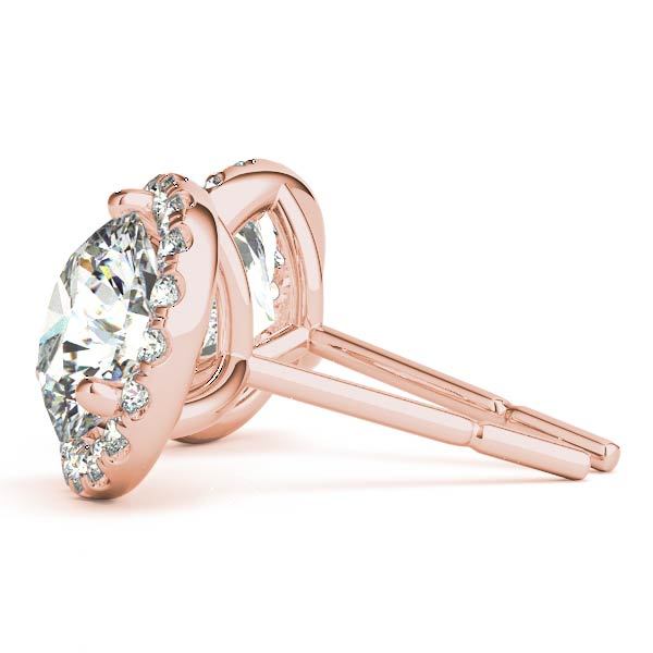 14K Rose Gold 1 ct tw Halo Diamond Earring