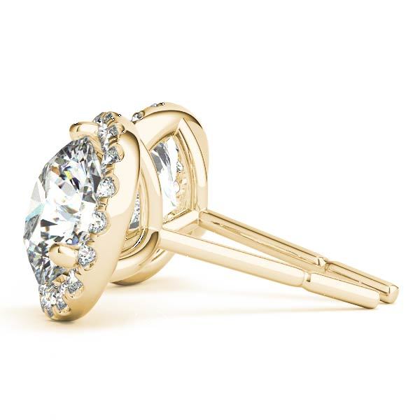 14K Yellow Gold 1 ct tw Halo Diamond Earring