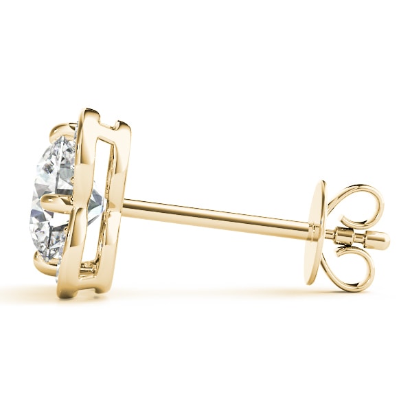 18K Yellow Gold 1/2 ct tw Halo Diamond Earring