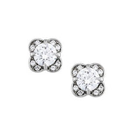 18K White Gold 1/2 ct tw Halo Diamond Earring