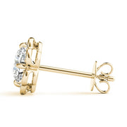14K Yellow Gold 1/2 ct tw Halo Diamond Earring