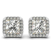 Platinum 1/4 ct tw Halo Diamond Earring