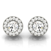 14K White Gold 3/8 ct tw Halo Diamond Earring