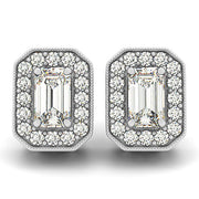18K White Gold 1/2 ct tw Halo Diamond Earring